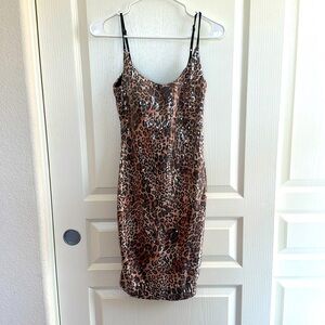 Sequin leopard print dress size medium